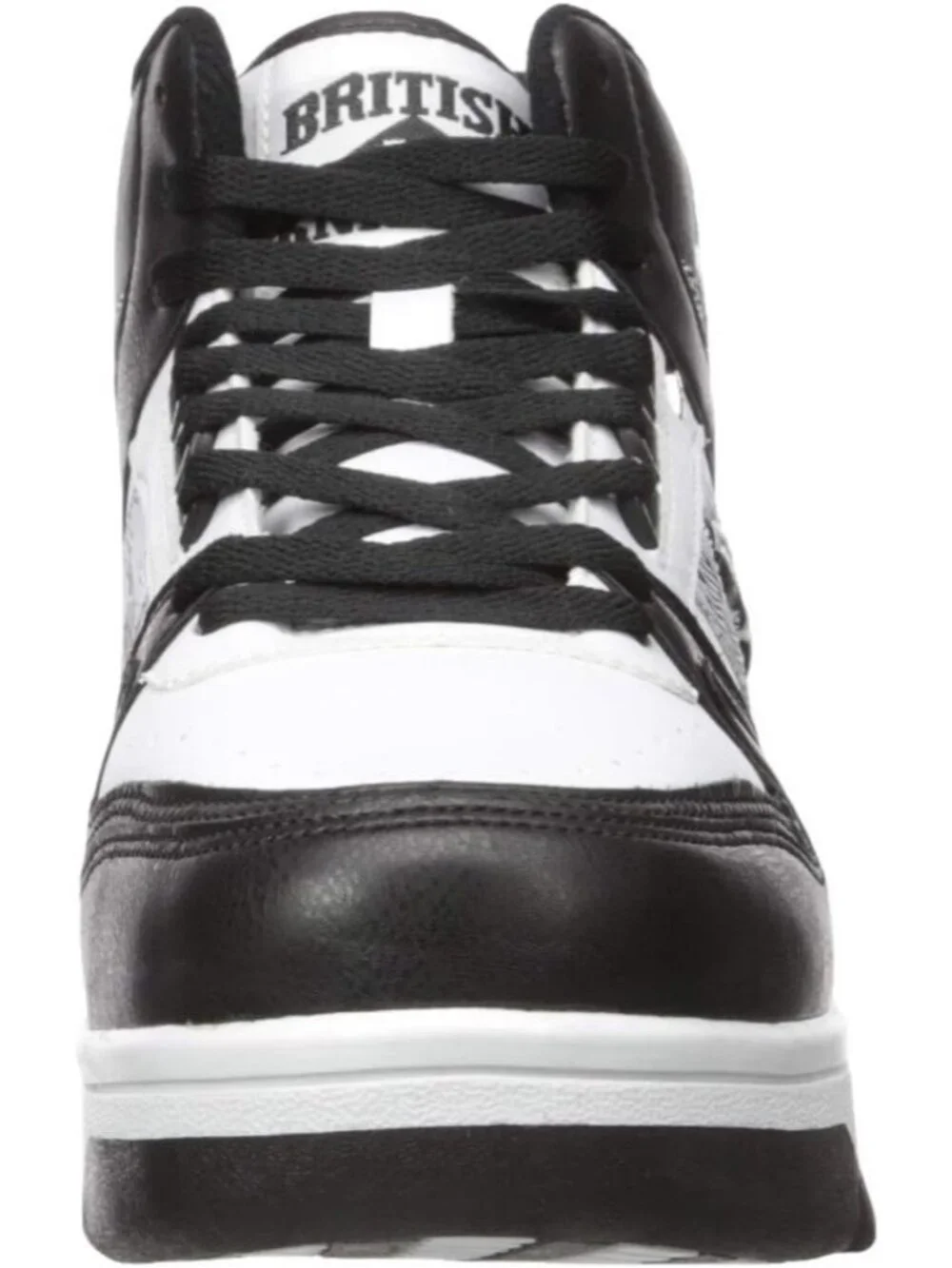 Womens Black White Tennis Shoes Casual Pull On High Top Athletic Running Sneaker